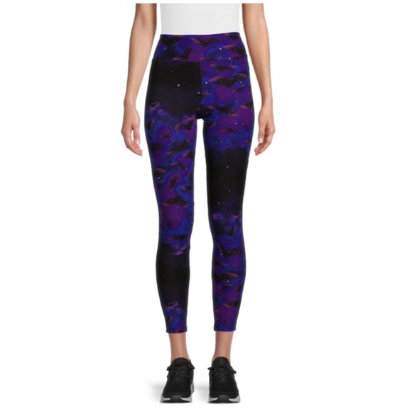 Leggings- Medium Bats Ladies Leggings. NWT. Black and purple. - Picture 2 of 9
